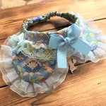 犬・猫の首輪　31～34　cocochanリボンチョーカー　ブルー・ウサギ・いちご