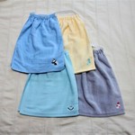タオルエプロン(二つ折り）4枚組（靴下、パンダ、にこちゃん、おうち）