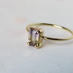 アメトリン 4×6mm K18YGリング
