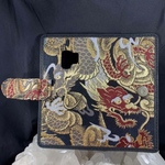 京都 西陣織×革  手帳型携帯ケース