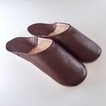 〈minne限定1足〉アウトレット メンズ　シンプルバブーシュ　ショコラ