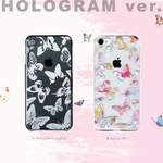 ホログラム蝶々 iPhoneケース スマホケース iPhone15〜 アート クリア キラキラ