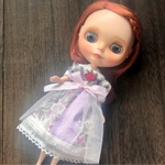 ラプンツェルのリバティ ドレス＊ブライス ＊リカちゃんサイズ＊チュール  の夢見ドレス＊春の兆し