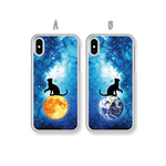 【受注生産】＊選べる＊『月ネコと地球ネコ：ver.02』宇宙/ハード/TPU/スマホケース/iPhone/Android/Xperia/AQUOS/ARROWS/Galaxy