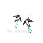 ツバメ 燕 ピアス 樹脂フック 鳥 3663