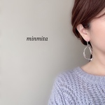 ✴︎NEW!✴︎大ぶりデザインドロップフープとスティックピアス（カラー:シルバー）