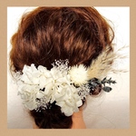 ヘッドドレス 　結婚式　卒業式　髪飾り　♡white ナチュラル♡