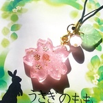 オルゴナイト　クリアピンクの桜のストラップ