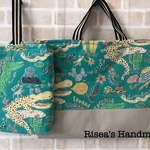 ◎toumana様専用◎ レッスンバッグ・上履き入れ等　4点セット（ハチュウ類/グリーン）