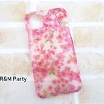 桜色の小花柄スマホケースiPhoneSE/iPhone12/iPhoneXR/iPhone11/iPhone11Pro/iPhone12mini/iPhone12ProMax