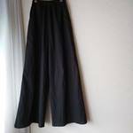 ＊ラスト１点＊ハーフリネンのワイドパンツ　黒