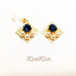 ゆらゆら四角の小振り pierce／earring ＊ モンタナ×キスカ ＊ gold
