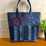 大島紬のパッチワークバッグ