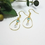 ドロップビジューのしずくフープピアス