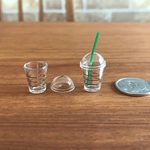 ミニチュアドリンク容器ストロー付き　2個セット
