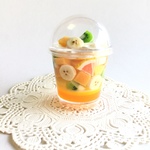 フェイクスイーツ*蓋つきカップ・フルーツゼリーパフェ・チャーム*スイーツデコ