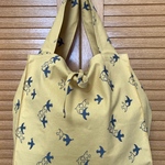 エコバッグ（刺繍バード柄）マスタードイエロー