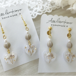 ♡揺れるかすみ草のハートピアス/イヤリング♡