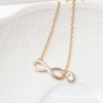 再販19♡infinity*インフィニティネックレス【受注製作】《セミオーダー》一粒 華奢 天然石 ゴールド 女子力up Love 検マリンコードブレスレット ミサンガ