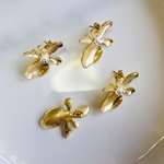 2セット 縦長 フラワー ゴールドピアス #94
