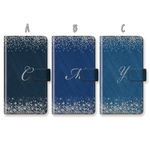 【受注生産】＊選べる＊『DENIM☆Glitter-Silver』デニム風/手帳型/スマホケース/iPhone/Android/Xperia/Galaxy/AQUOS/ARROWS/多機種対応