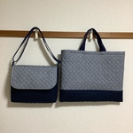 【moncroissant様 オーダーページです】ヒッコリー柄   ポシェット キッズ & レッスンバッグ 