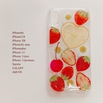 ❤️ハートレモンとたっぷりいちご♥️押し花スマホケース
