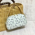 送料込み＊持ち手が着くポーチ【フローティングフローラ＊ラベンダー】リバティ ラミネート