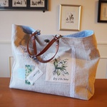 すずらんの大きなトートバッグ・ハンドペインティング