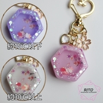 桜がゆっくり動く♡オイル入りバッグチャーム