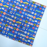 ～40cm×60cm【サイズオーダー】ランチョンマット(電車と新幹線(明るい青))