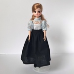 リカちゃんサイズ服＊レースハイネックブラウス＊ライトブルー