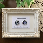 blueレジン＊silver flameのピアス/イヤリング