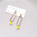  ミモザ スワロ ゴールド オーバル イヤリング/ピアス