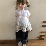 リカちゃん服＊レース切り替えブラウス