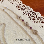 SWAROVSKIシャネルストーン＆薔薇のメガネチェーン