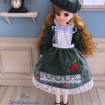 冬バラのエプロンワンピース♡リカちゃん♡ブライス