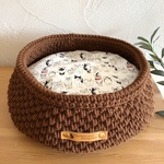 猫ちゃん用ベッド・まる（ブラウン）クッション付