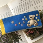 🧸felt  de patchworkテディベアのペンケース🧸