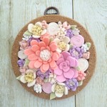 送料込み フェルト  小さな壁飾り　ピンク