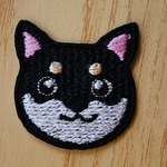 黒柴刺繍ワッペン　　小