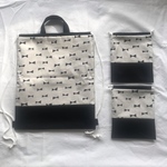 ridkawa様オーダー品☆ブラック×リボン柄ナップサック☆巾着★