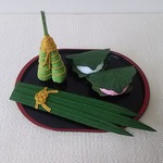 ちりめん細工  菖蒲の葉と粽と柏餅