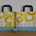 [sale] レッスンバッグ (30×40) ☆ 黄色いグラデドット × ミントグリーン