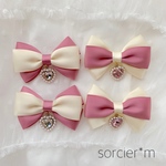 Jewel ♡ ヘアクリップ 量産型 ピンク オフホワイト ヲタク シンプル ロリータ ロリィタ ゆめかわいい  スモーキーピンク ゆめかわいい ヘアピン