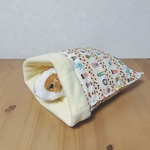 《ふわもこクッション寝袋》タピオカ柄 ベージュM