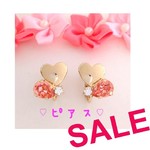送料無料♪ ハートとスワロフスキー【ピアス】全３色