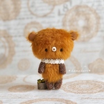 ＊kumahari＊ふわふわ ぺたんこクマさん 茶色