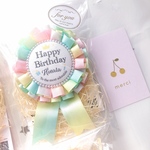 バースデーロゼット(レインボーダブルリボン)