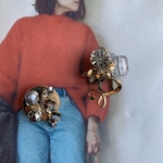 ゴールド✖️シルバークネクネイヤリングピアス
